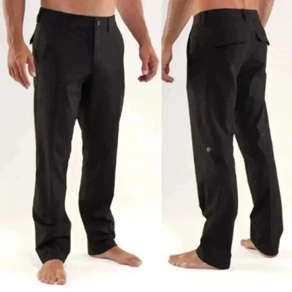 Lululemon Athletica Mens Work to Play Golf Chino Pants Black Pinstripes Size 30